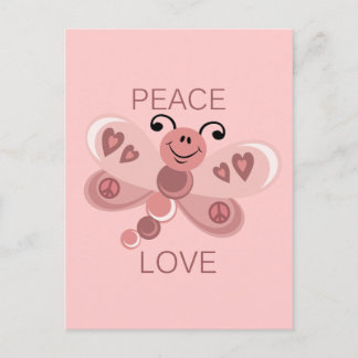 CARTÃO POSTAL LIBÉLULA DE PAZ E AMOR
