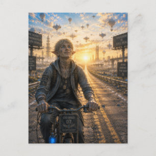 Cartão Postal Liberdade / Ciclista / Estrada Vazia