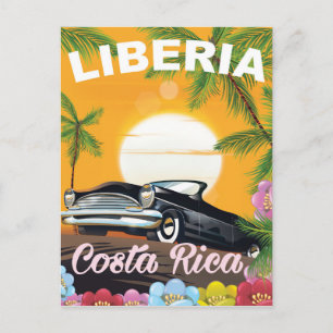Cartão Postal Libéria, Costa Rica, poster viagens vintage