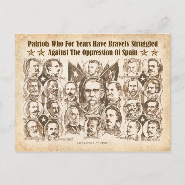 Cartão Postal Libertadores de Cuba - Artigo do jornal de 1898 (Frente)