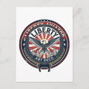 Cartão Postal Liberty Aviator Patriótico Patriótico Aviação Vint