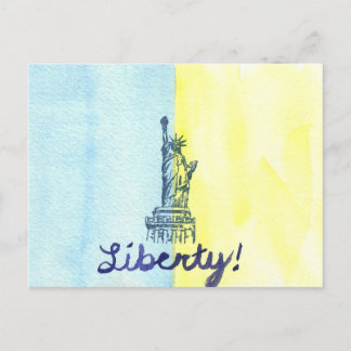 Cartão Postal Liberty! Bandeira Ucraniana