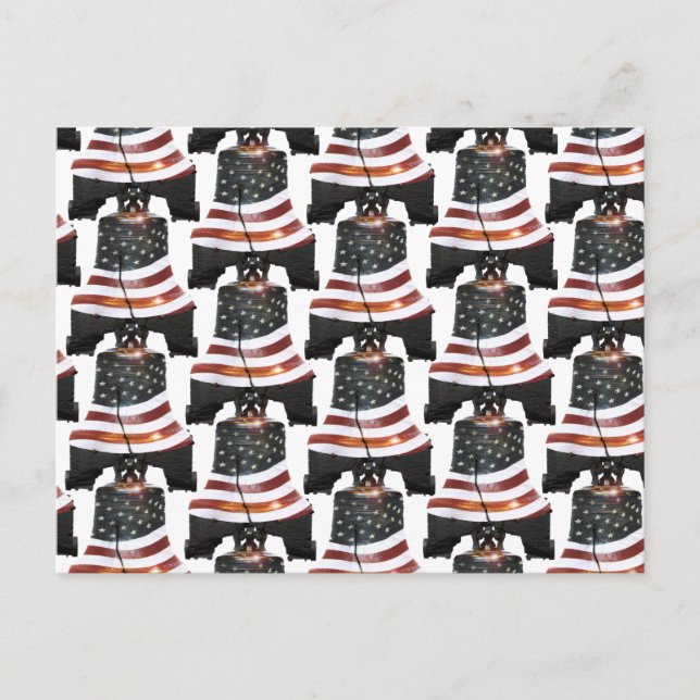 Cartão Postal Liberty Bell c/American Flag - Padrão (Frente)