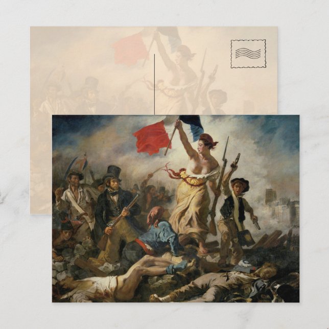 Cartão Postal Liberty Liderando as Pessoas (28 de julho de 1830) (Frente/Verso)