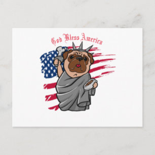 Cartão Postal Liberty Pug