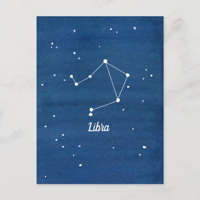Cartão Postal Libra Constulation Night Sky (Frente)