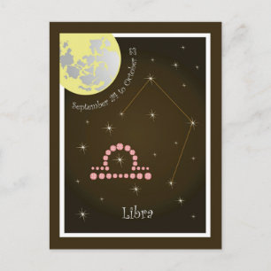 Cartão Postal Libra de 24 de setembro a 23 de outubro Postkarte