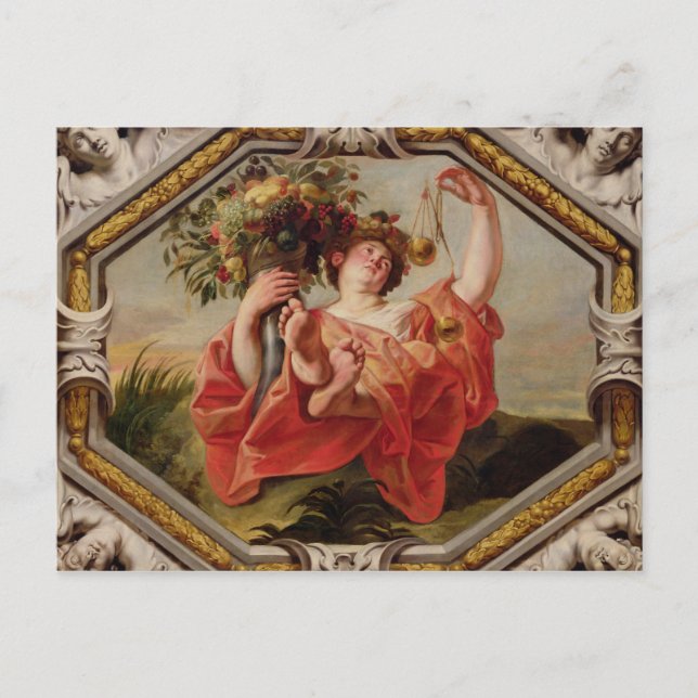 Cartão Postal Libra, dos Sinais do Zodíaco (Frente)