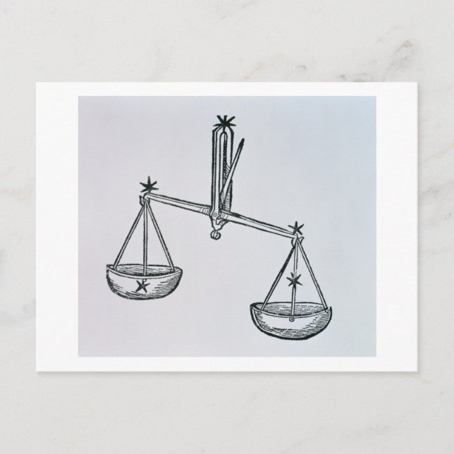 Cartão Postal Libra (o Scales) ilustra do Poeti (Frente)