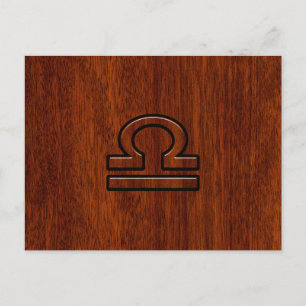 Cartão Postal Libra Zodiac Símbolo de Mahogany