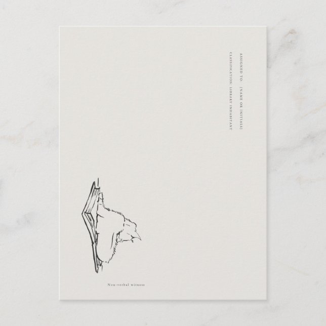 Cartão Postal Library Cat- Naturalist Menagerie Archive  (Frente)