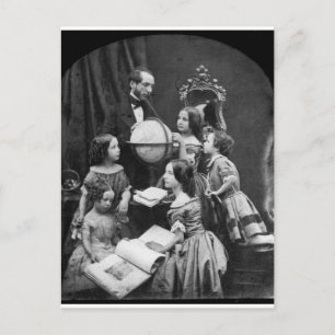 Cartão Postal Lição de Geografia Familiar ~ 1850