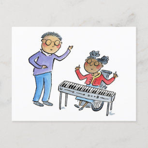 Cartão Postal Lição Piano
