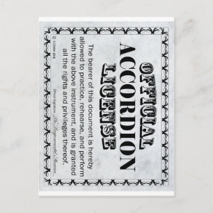 Cartão Postal Licença Acordeão