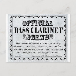 Cartão Postal Licença Bass Clarinet