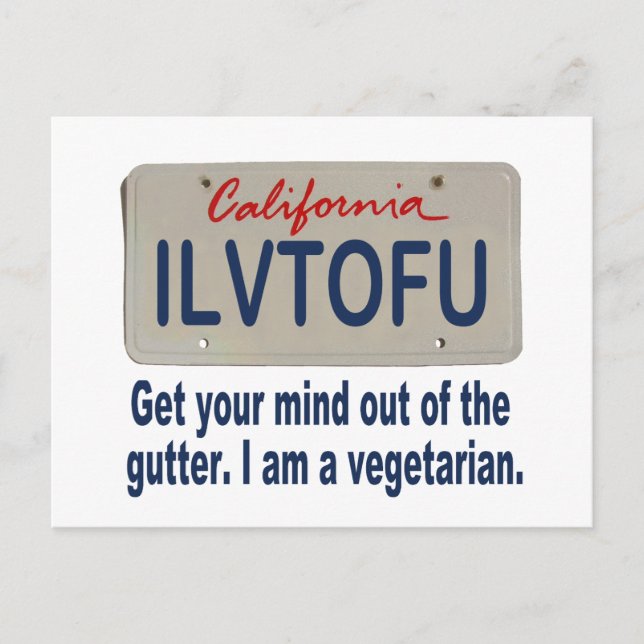 Cartão Postal Licença da ILVTOFU California Plate (Frente)