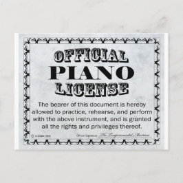 Cartão Postal Licença de Piano
