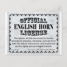Cartão Postal Licença Inglesa Horn
