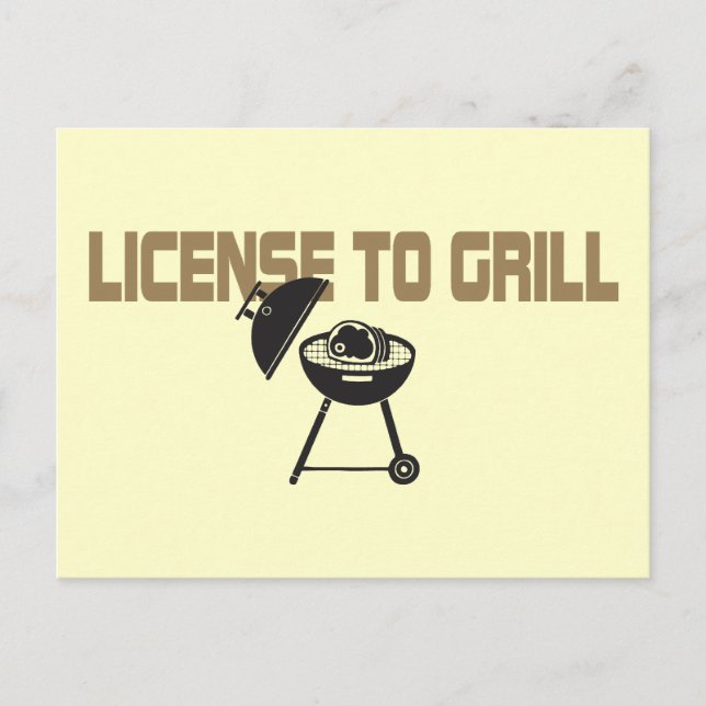 Cartão Postal Licença para Grill (Frente)