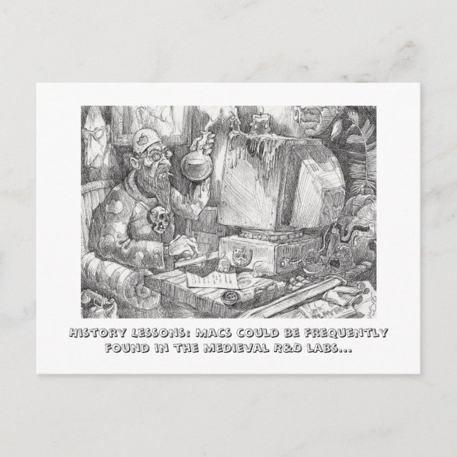Cartão Postal Lições de História sobre Macs (Frente)