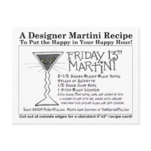 Licorice Stick Friday 13 Martini Recipiente Card
