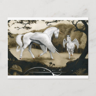 Cartão Postal Licornes