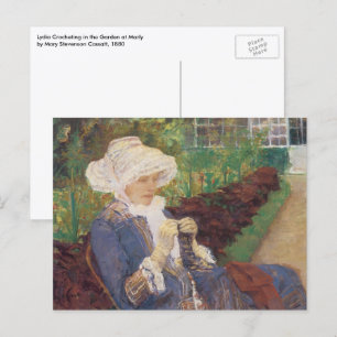 Cartão Postal Lídia Crochê no Jardim em Marly, Mary Cassatt