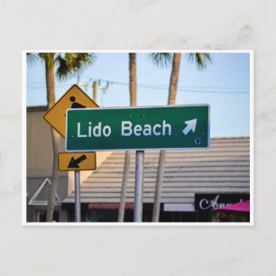 Cartão Postal Lido Beach, Sarasota, Flórida - Sinal de foto