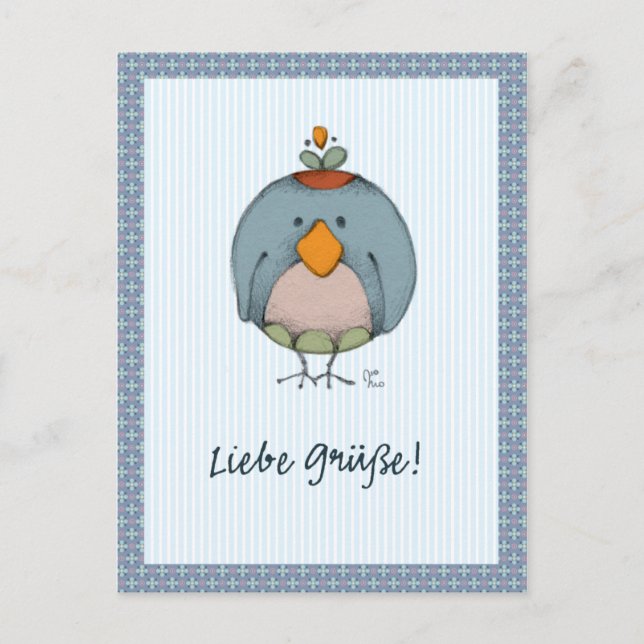 Cartão Postal Liebe Grüße! (Frente)