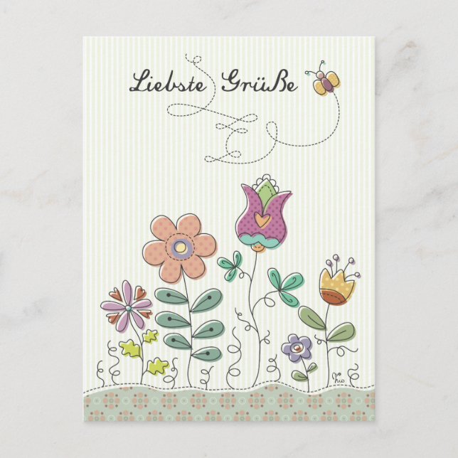 Cartão Postal Liebste Grüße (Frente)