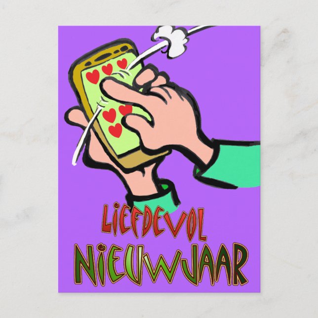 Cartão Postal Liefdevol Nieuwjaar Swipe Briefkaart (Frente)