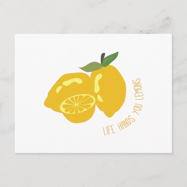 Cartão Postal Life Hands Lemons (Frente)