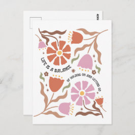 Cartão Postal Life Is A Balance Of Holding Boho Wildflower Quote