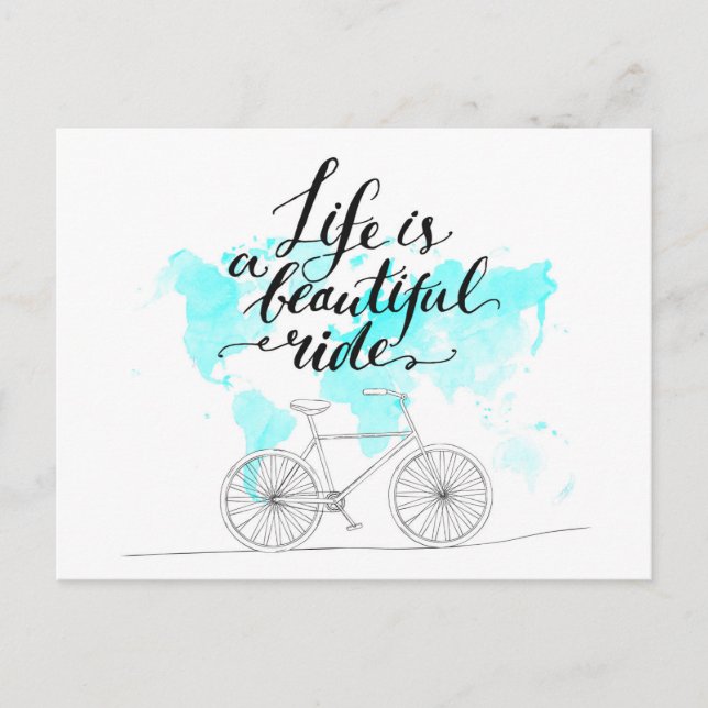 Cartão Postal Life Is A Beautiful Ride Blue (Frente)