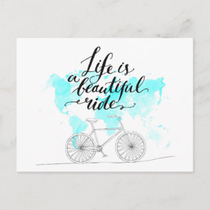 Cartão Postal Life Is A Beautiful Ride Blue