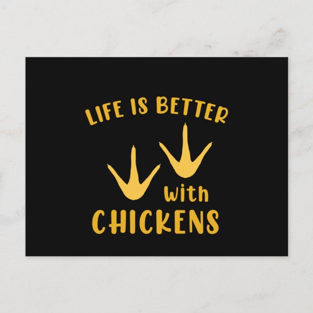 Cartão Postal Life Is Better With Chickens Chicken Rooster Gift (Frente)