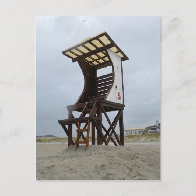 Cartão Postal Lifeguard Stand Wright tsville Beach (Frente)