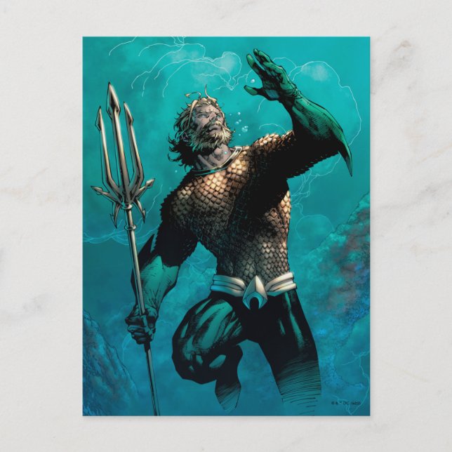 Cartão Postal Liga da Justiça #10 Aquaman Terra Afogada Variante (Frente)