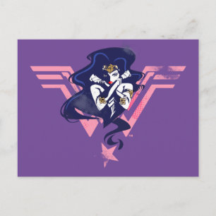 Cartão Postal Liga da Justiça   Arte Pop de Mulher-Maravilha & S