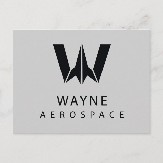 Cartão Postal Liga da Justiça | Logotipo aeroespacial Wayne (Frente)