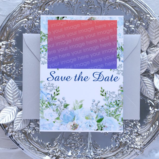 Cartão Postal Light blue floral (Criador carregado)