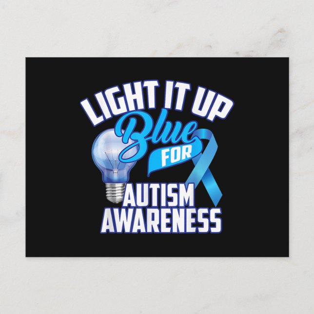 Cartão Postal Light It Up Blue For Autism Awareness Gifts Blue R (Frente)
