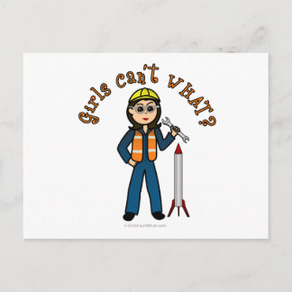 Cartão Postal Light Rocket Scientist Girl