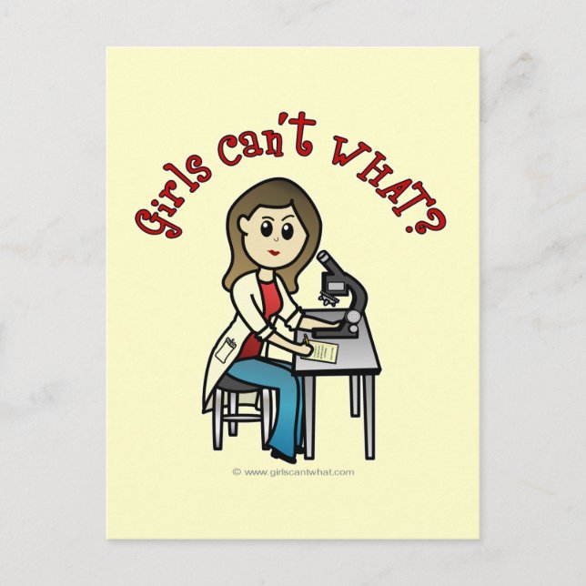 Cartão Postal Light Scientist Girl (Frente)