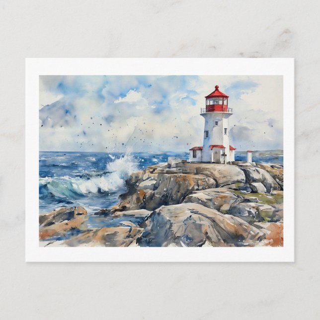 Cartão Postal Lighthouse at Peggy's Cove,  (Frente)