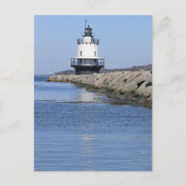 Cartão Postal Lighthouse de primavera-Point-Nova Inglaterra