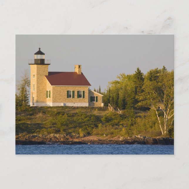 Cartão Postal Lighthouse on Lake Superior near Copper Harbor (Frente)