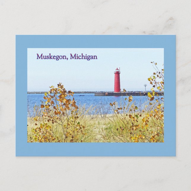 Cartão Postal LIGHTHOUTH, MUSKEGON, Cartão-postal MICHIGAN (Frente)