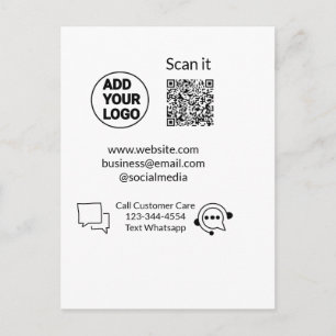 Cartão Postal Ligue para o atendimento ao cliente texto whatsapp