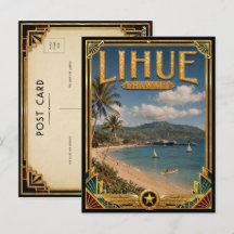 Lihue Hawaii Arte Deco Vintage Idade Dourada